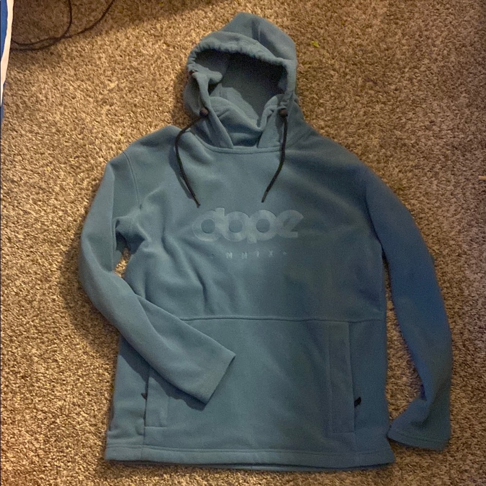 DOPE Blue Pullover Hoodie Sweater with Logo